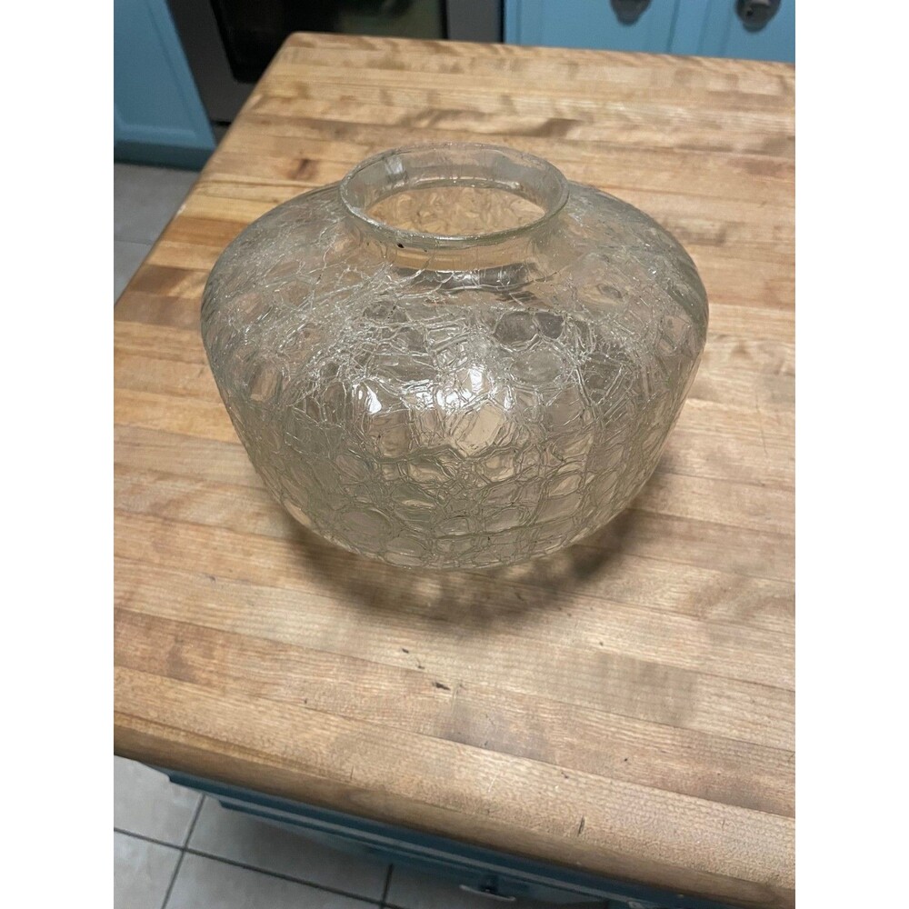 Vintage Crackle Glass ceiling fan light kit single globe
